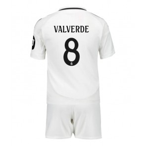 Real Madrid Federico Valverde #8 Domaci Dres za Dječji 2024-25 Kratak Rukavima (+ kratke hlače)